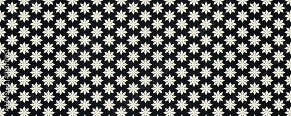 Obraz Abstract floral geometric repeat pattern background. Black and white background
