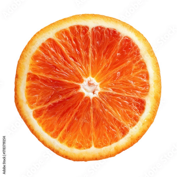 Fototapeta Realistic Juicy Orange Slice Centered on Transparent Background