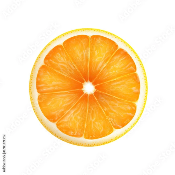 Fototapeta Realistic Juicy Orange Slice Centered on Transparent Background