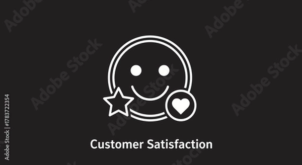 Fototapeta Customer Satisfaction Icon Set: A Visual Representation of Operational Excellence in Production, Logistics, Supply Chain, Manufacturing, Planning, Inventory Management, and Strategy, Highlighting