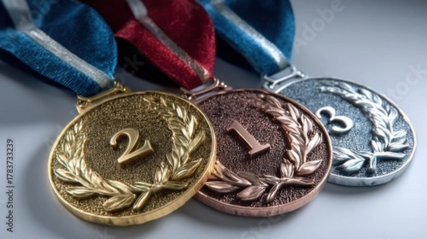 Obraz gold medal with ribbon