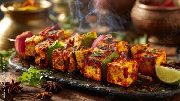 Obraz lamb chops and vegetables