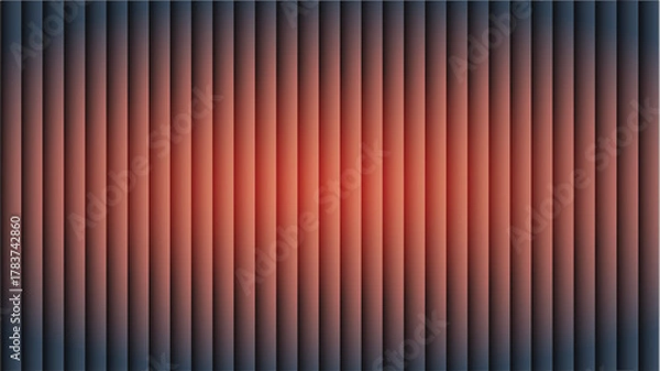 Obraz Abstract background with vertical lines and glowing red center
