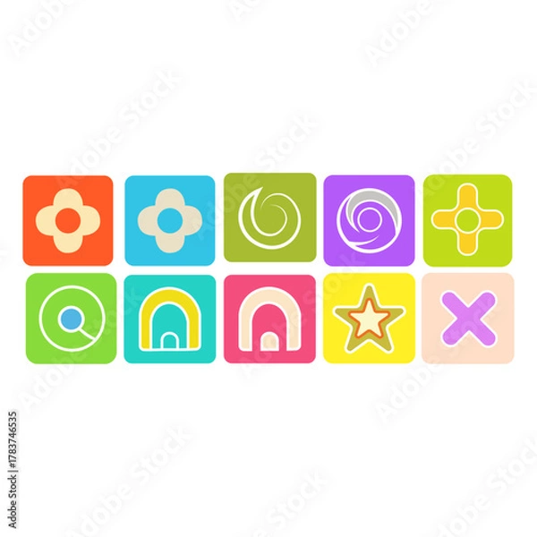 Obraz Modern Abstract Gradient UI/UX Vector Icon Set Collection