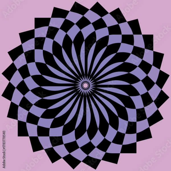 Obraz Purple Optical Illusion Geometric Spiral Pattern  background