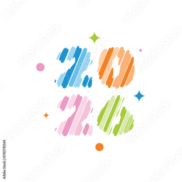 Obraz Colorful New Year 2026 Designs Text Typography