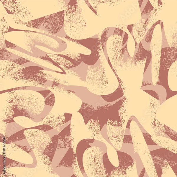 Obraz Abstract seamless pattern with grunge wave shapes