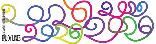 Fototapeta Whimsical Colorful Lines Design A Vibrant and Joyful Visual Element for Creative Projects