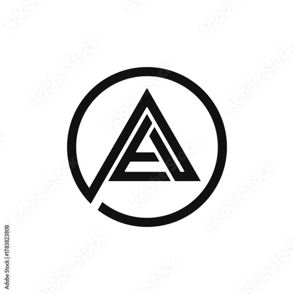 Fototapeta Minimalist Triangle Monogram Logo Design