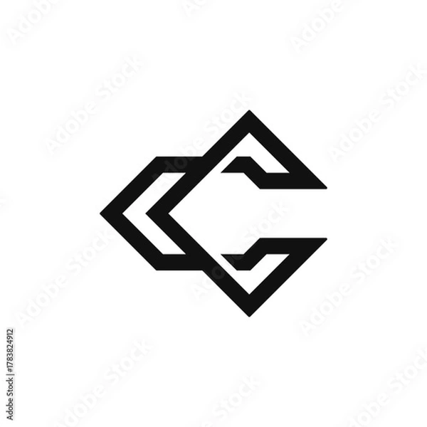 Fototapeta Abstract Geometric Arrow Logo Design