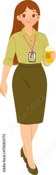 Obraz girl with a cup of coffee