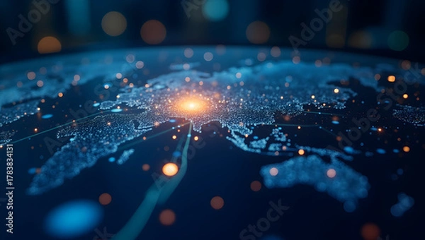 Fototapeta Exploring 5G Future Trends: Innovative Technologies, Market Disruption, and Evolving Digital Strategies for Next-Gen Connectivity - Photo Stock Concept with Left Space