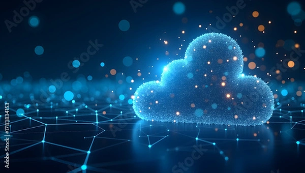 Fototapeta Innovative 5G Cloud Networking Solution: Seamless Connectivity, Scalable Infrastructure, Advanced Analytics for Agile Digital Communication - Photo Stock Concept with Empty Space