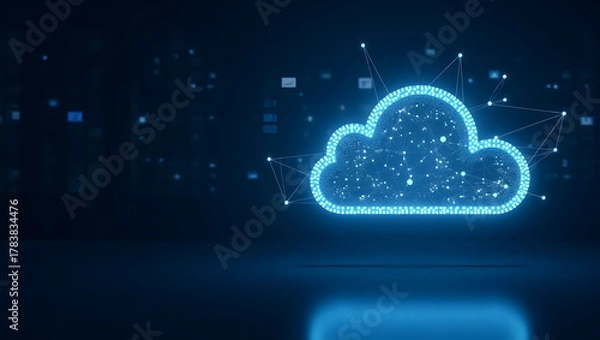 Fototapeta Robust Cloud Data Center Framework: Real-Time Digital Analytics & Optimized Network Performance for Empowering Enterprise Operations - Photo Stock Concept with Left Space