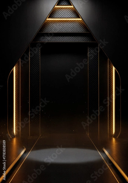 Obraz Futuristic Dark Luxury Stage Background