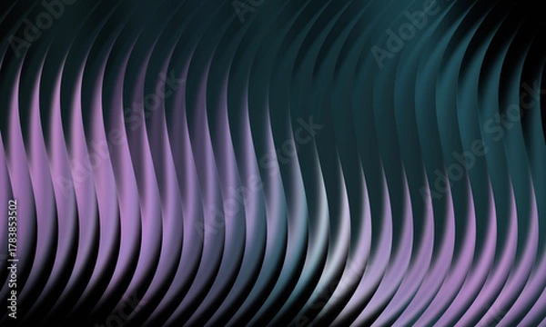 Fototapeta Abstract background with flowing lines in shades of purple, teal, and black creating a dynamic and modern feel