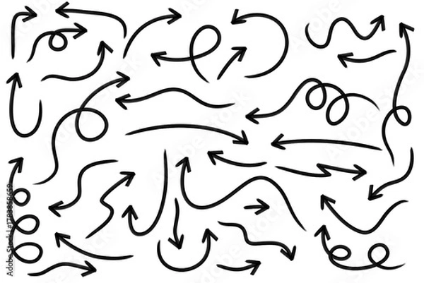 Fototapeta Arrow markers. Arrow markers png. Hand-drawn vector arrow markers.