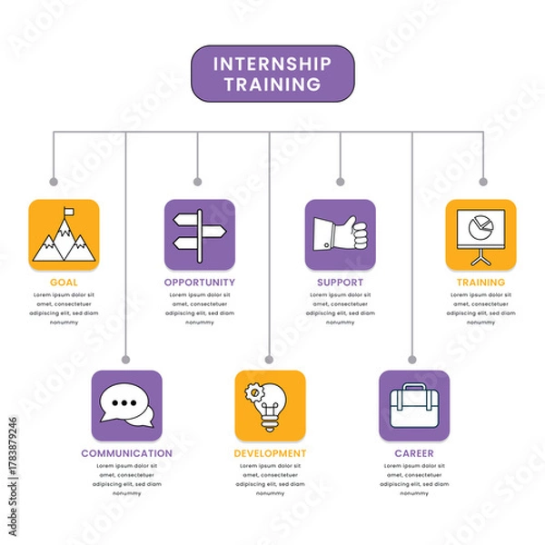 Fototapeta Colorful infographic illustrating education and learning steps with simple layout