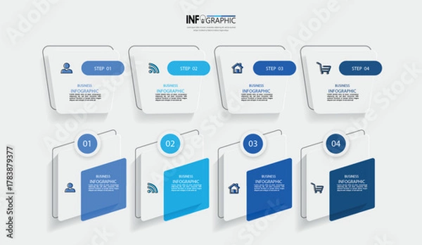 Fototapeta Creative infographic showcasing teamwork and collaboration in a professional layout