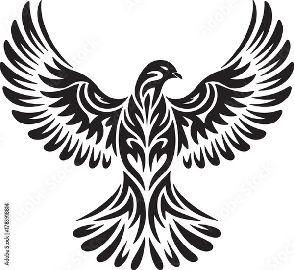 Obraz Phoenix vector with floating feathers