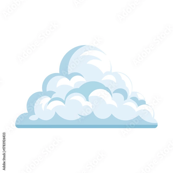 Fototapeta Cloud formation isolated on white background symbol of weather conditions