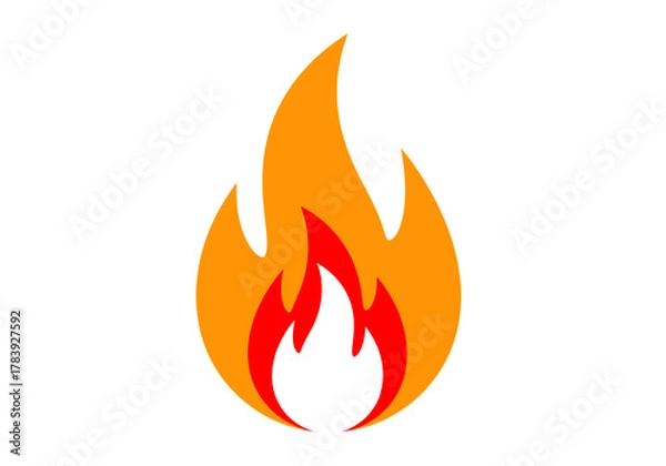Obraz Fiery flame illustration isolated
