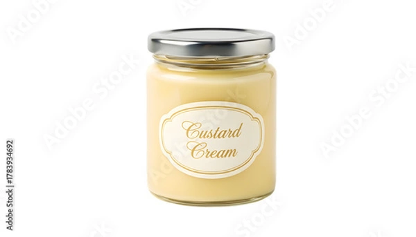 Obraz Jar of custard cream isolated on transparent background