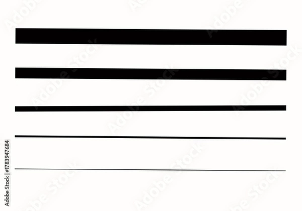 Obraz Black parallel lines. Black line set with different thickness.