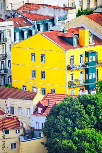 Obraz colorful houses in liosbon