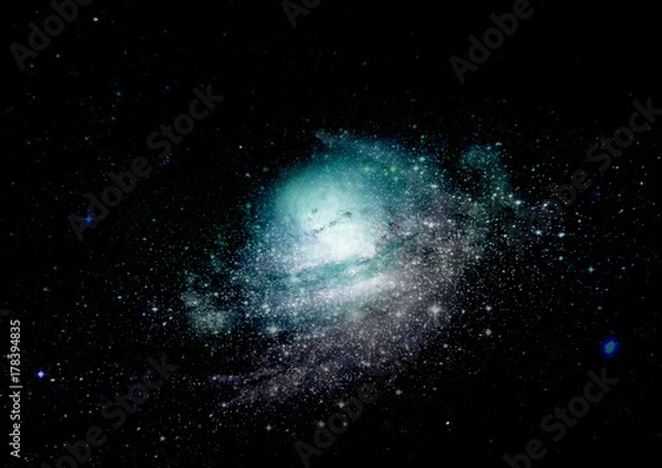 Fototapeta Stars, dust and gas nebula in a far galaxy