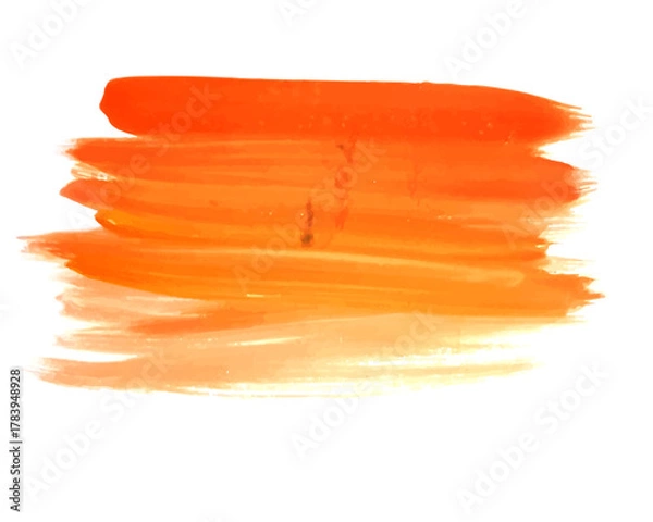 Fototapeta Hand Painted Orange Watercolor Brush Stroke or Stain Background Vector