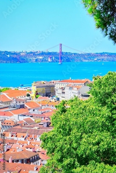 Fototapeta view of the sea and city