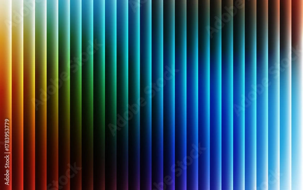Fototapeta Abstract vertical gradient stripes of orange green blue and white light background