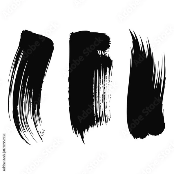 Fototapeta black and white pencil sketch of a bird with wings and brush illustration