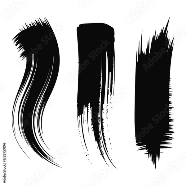 Fototapeta black and white pencil sketch of a bird with wings and brush illustration