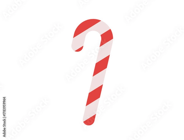 Obraz christmas candy cane, Red and white stripes isolated in transparent background.