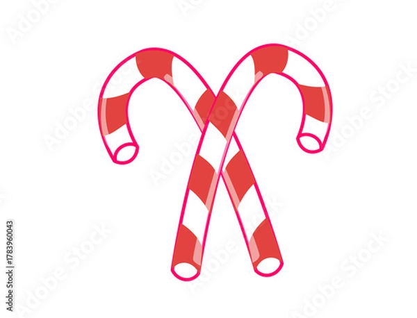 Obraz christmas candy canes in red and white stripes 