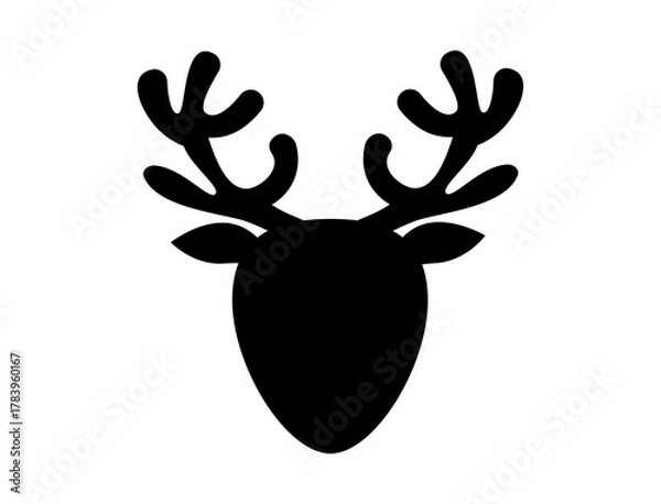 Obraz Black deer head Png illustration.
