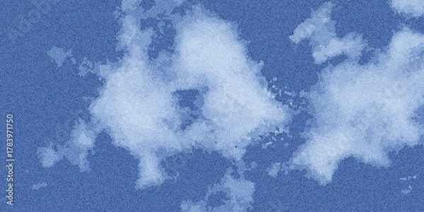 Fototapeta Soft Vapor Clouds Dissolving into a Airy Horizons and the Tranquil, Boundless Calm of Floating Light and Textured Clouds, Digital Noise, or a Dreamy Yet Gritty Atmosphere.