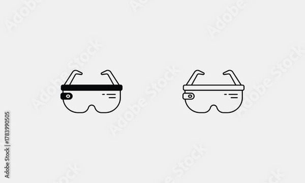 Obraz Augmented Reality Glasses vector icon set stock illustration