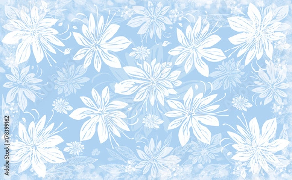Obraz Background flower white and soft blue nice design