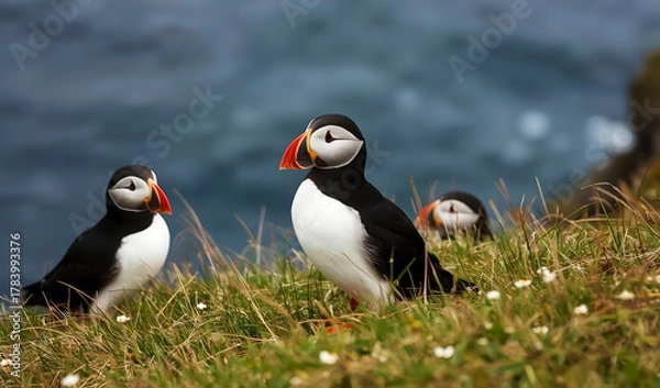 Obraz Coastal Puffins