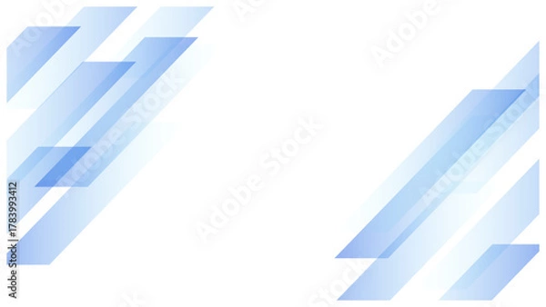 Obraz 斜め青ラインの幾何学的なグラデーション背景 (ビジネス・テクノロジー) 白