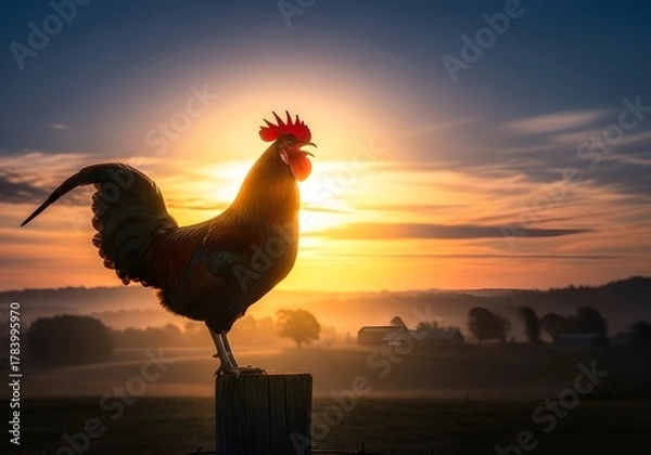 Obraz rooster on the roof