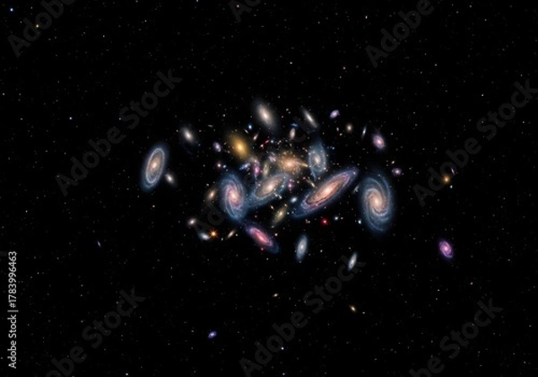 Obraz flying particles in space