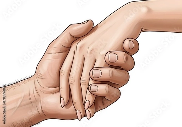 Obraz two hands holding each other