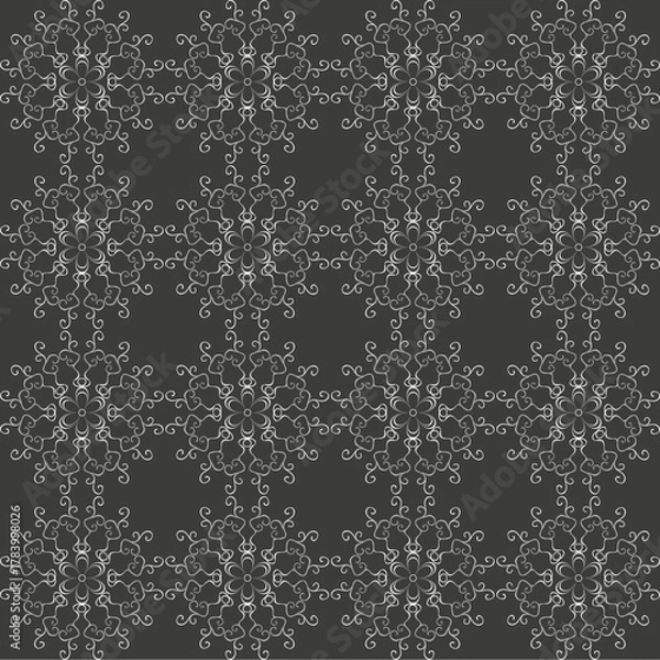 Obraz Seamless monochrome pattern in gray tones with a floral design