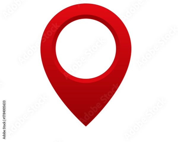 Fototapeta Classic Red Location Pin Pointer or Map Marker 3D Icon Vector