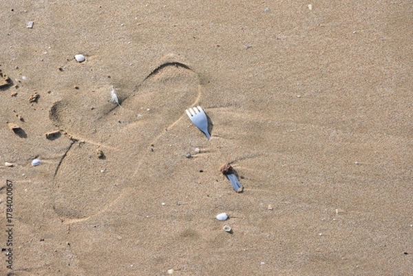 Obraz Fork buried in sand