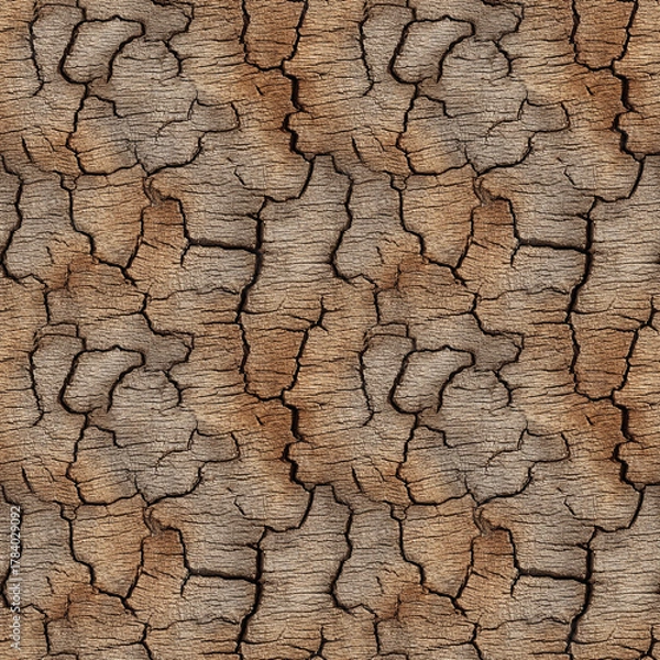Obraz Cracked Bark Seamless Pattern